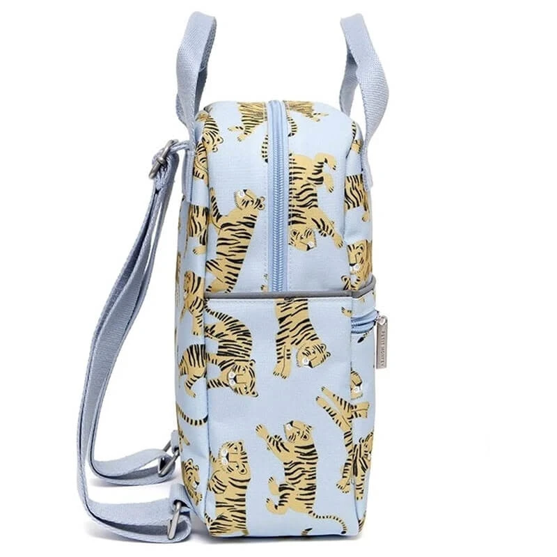 Petit Monkey Rugzak Tijgers (grijsblauw) 4 Petit Monkey Rugzak Tijgers (grijsblauw) - Afbeelding 2