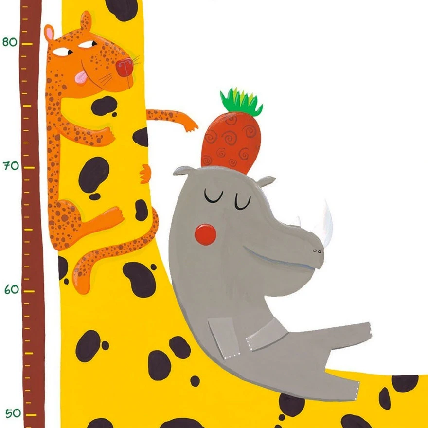 Djeco Muursticker Groeimeter Jungle 4 Djeco Muursticker Groeimeter Jungle - Afbeelding 2