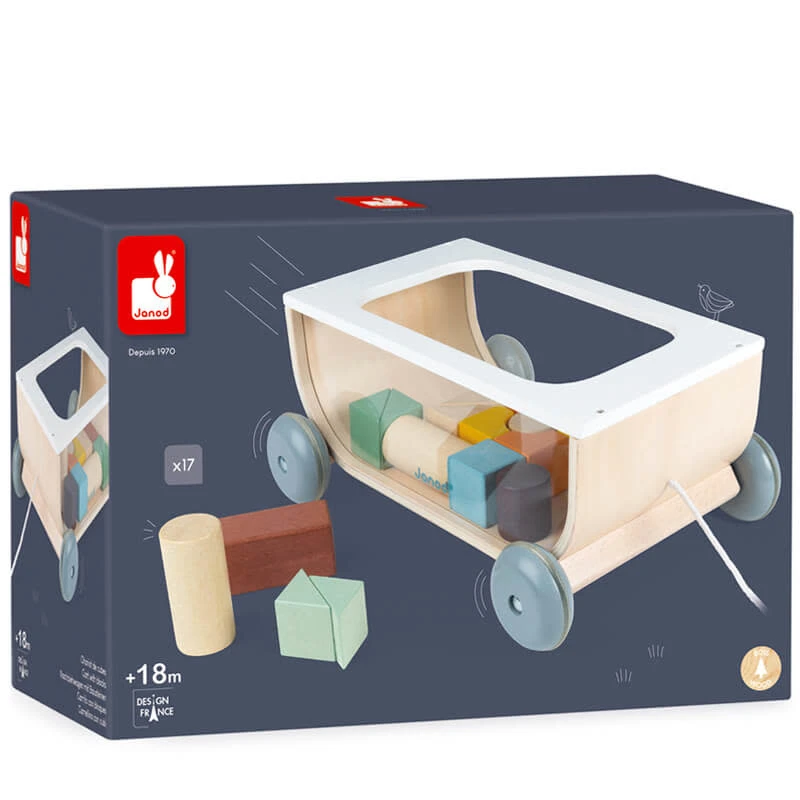 Janod Sweet Cocoon - Trekkar Met Blokken 18m+ 6 Janod Sweet Cocoon - Trekkar Met Blokken 18m+ - Afbeelding 4