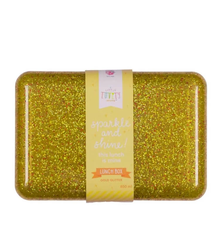 A Little Lovely Company Broodtrommel Met Elastiek - Glitters Goud 5 A Little Lovely Company Broodtrommel Met Elastiek - Glitters Goud - Afbeelding 3