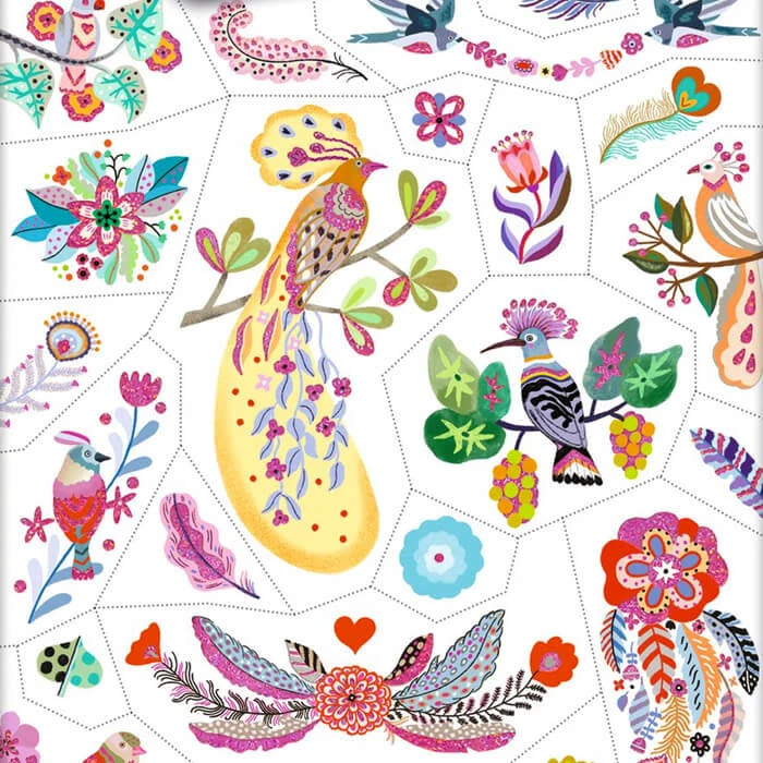 Djeco Tattoos Schitterende Vogels 4 Djeco Tattoos Schitterende Vogels - Afbeelding 2
