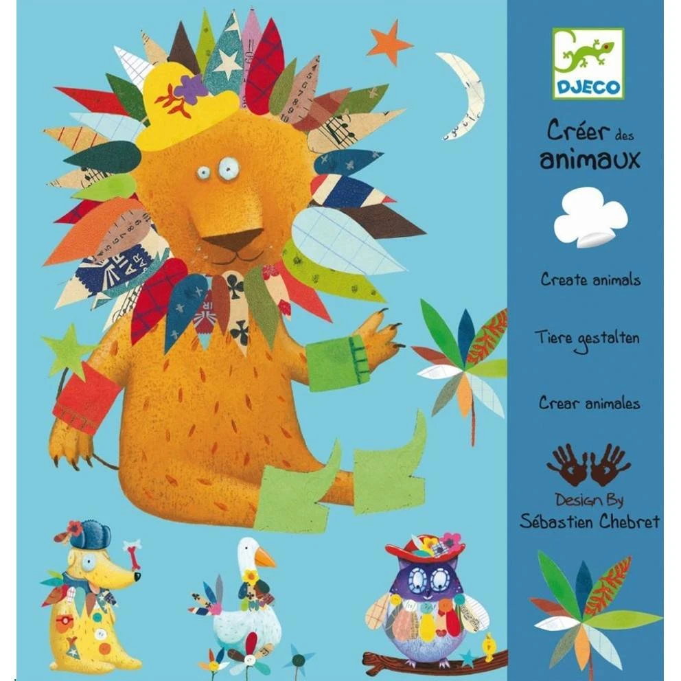 Djeco Creëer Met Stickers - Dieren 3 Djeco Creëer Met Stickers - Dieren