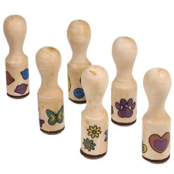 Houten Stempels (6st) -Kinderspeelgoedwinkel image 2067