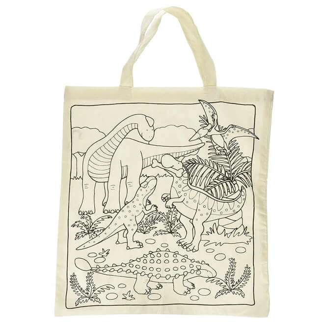 Goki Katoenen Tas Om In Te Kleuren - Dinosaurus 3 Goki Katoenen Tas Om In Te Kleuren - Dinosaurus