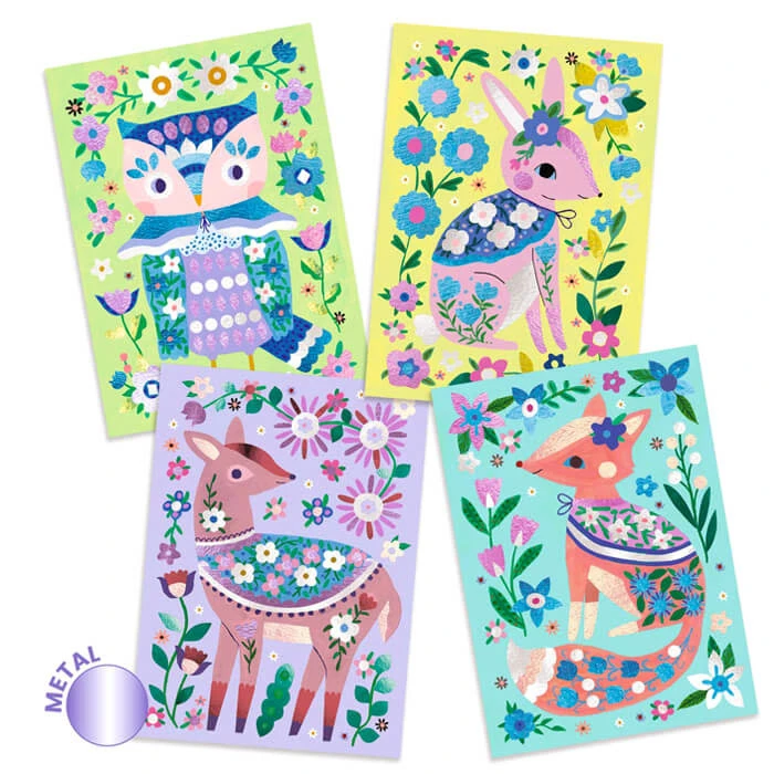 Djeco Schilderijen Met Metallic Folie - Bos 3 Djeco Schilderijen Met Metallic Folie - Bos