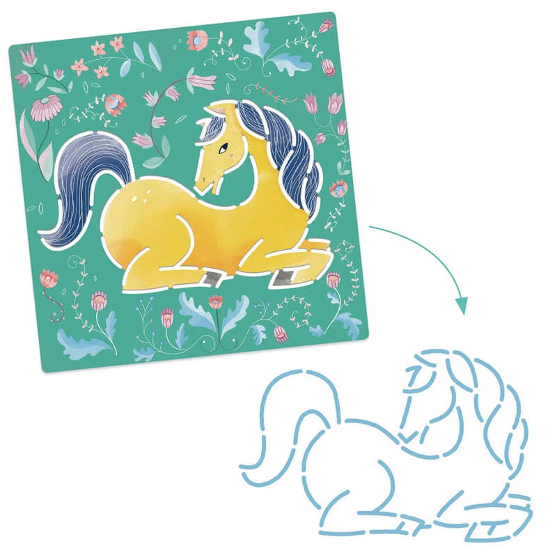 Djeco Sjablonen Paarden 4 Djeco Sjablonen Paarden - Afbeelding 2