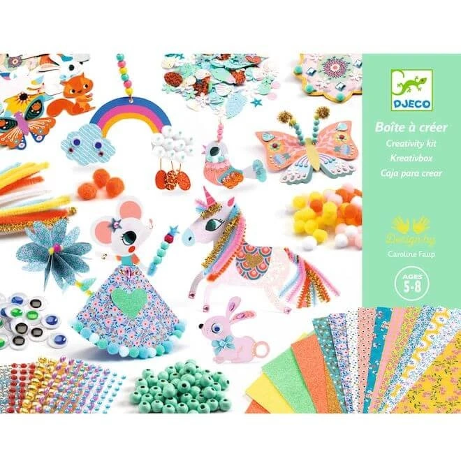 Djeco Knutseldoos Kralen & Pompoms 7 Djeco Knutseldoos Kralen & Pompoms - Afbeelding 5