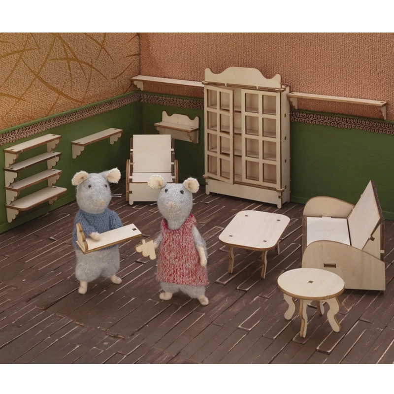 Knutsel Het Muizenhuis - Meubelkit Woonkamer 5 Knutsel Het Muizenhuis - Meubelkit Woonkamer - Afbeelding 3