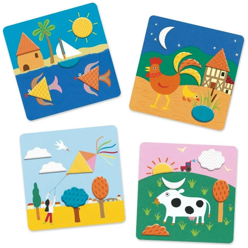 Djeco Klei Schilderijen Vormen & Landschappen 4 Djeco Klei Schilderijen Vormen & Landschappen - Afbeelding 2