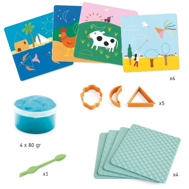 Djeco Klei Schilderijen Vormen & Landschappen 5 Djeco Klei Schilderijen Vormen & Landschappen - Afbeelding 3