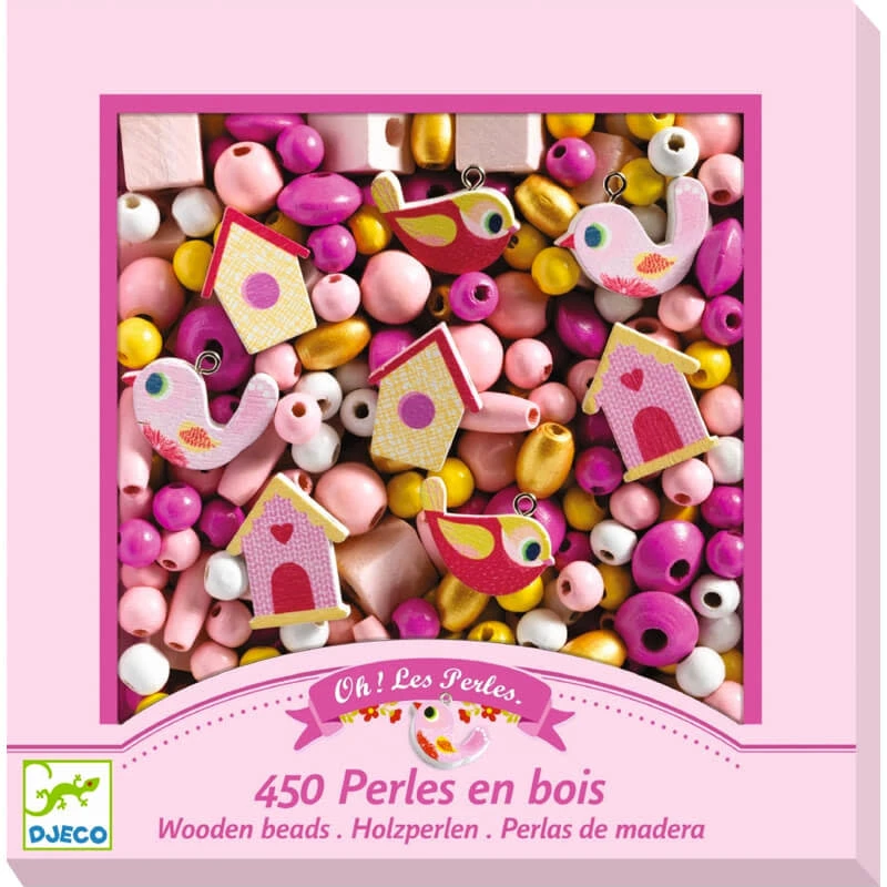 Djeco Houten Kralen Vogels 3 Djeco Houten Kralen Vogels