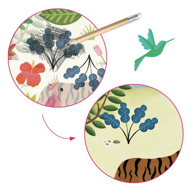 Djeco Inspired By Douanier Rousseau - Krasplaatjes 5 Djeco Inspired By Douanier Rousseau - Krasplaatjes - Afbeelding 3