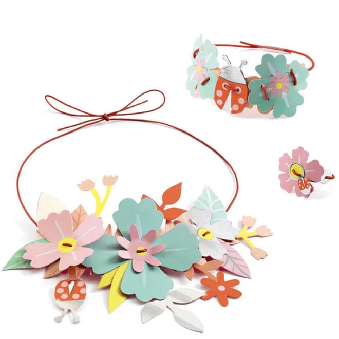 Djeco Do It Yourself - Bloemen Sieraden Pastel 4 Djeco Do It Yourself - Bloemen Sieraden Pastel - Afbeelding 2