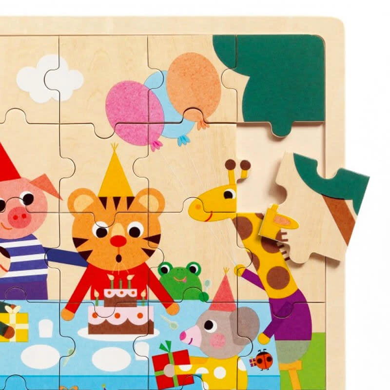 Djeco Houten Puzzel Verjaardagsfeestje 4 Djeco Houten Puzzel Verjaardagsfeestje - Afbeelding 2