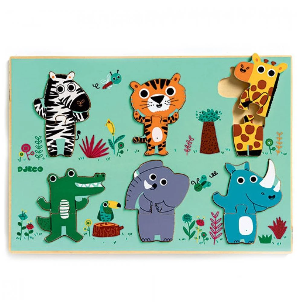Djeco Houten Puzzel Jungle 'Coucou-croco' 3 Djeco Houten Puzzel Jungle 'Coucou-croco'